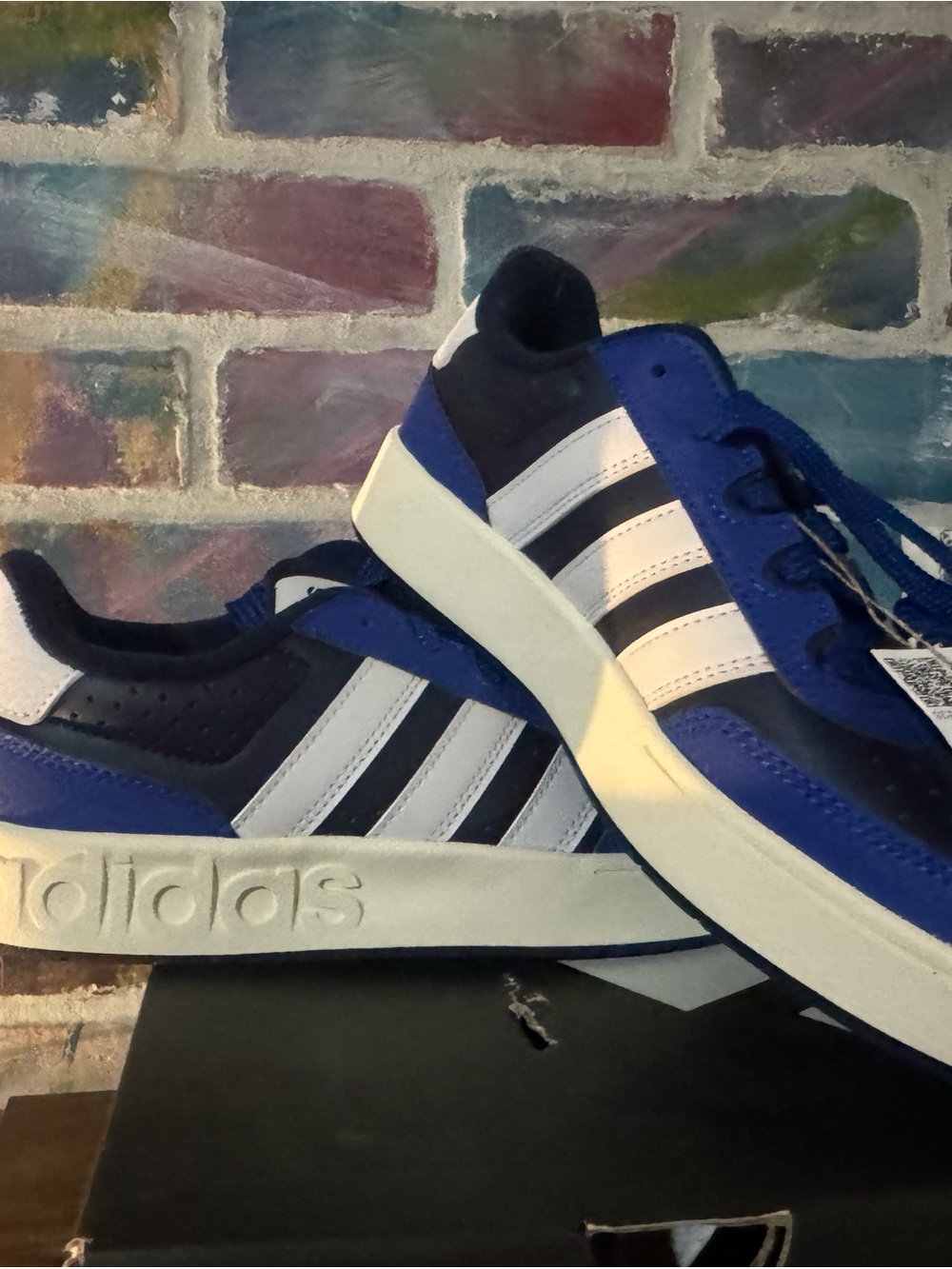 adidas Kids Blue, White & Black Low-Top Sneakers